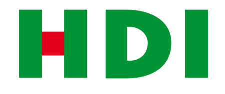 Logotipo da HDI, composto pelas letras H, D e I em verde, com uma barra vermelha entre o H e o D.