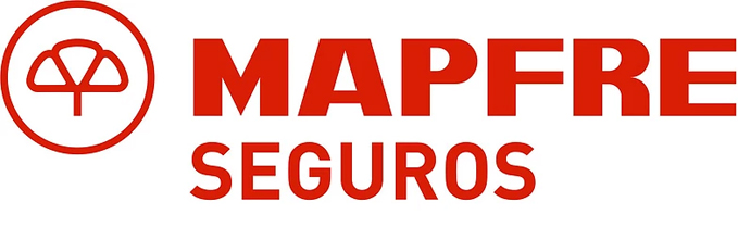 Logotipo da MAPFRE SEGUROS em letras vermelhas, com um ícone de árvore estilizada ao lado.